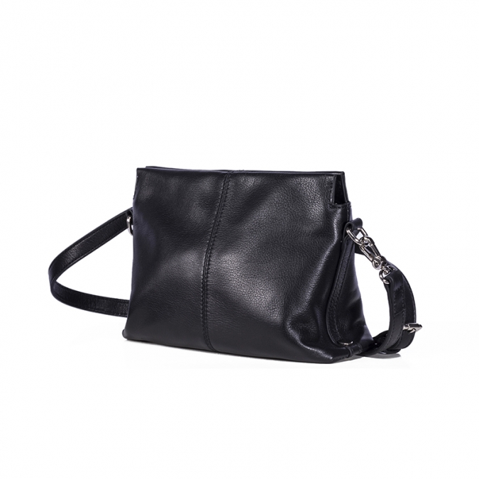 customzied pequeno tamanho preto macio couro de vaca crossbody bag para as mulheres 