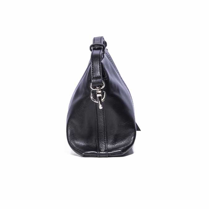 customzied pequeno tamanho preto macio couro de vaca crossbody bag para as mulheres 
