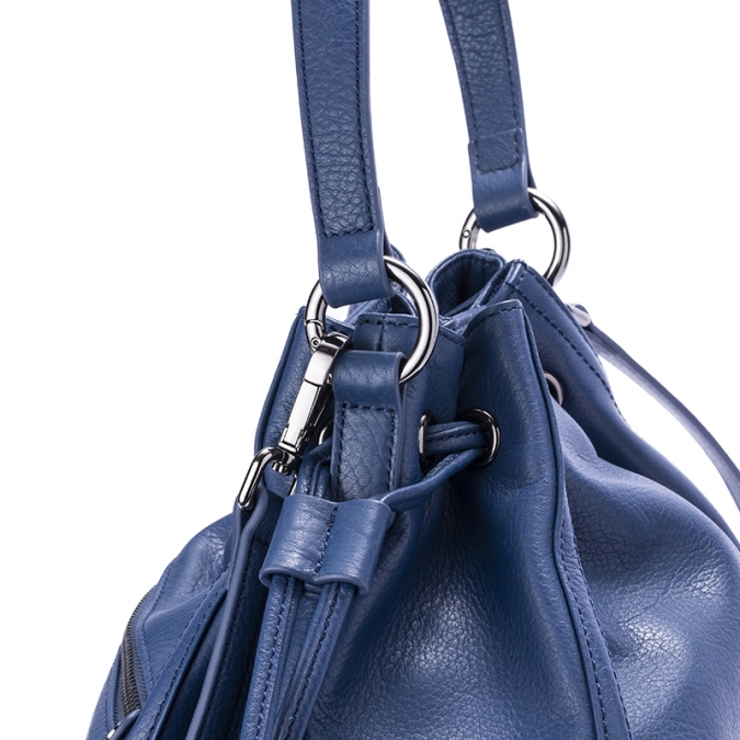 sacola de couro muito macio azul da cor da alta qualidade da cor com logotipo 