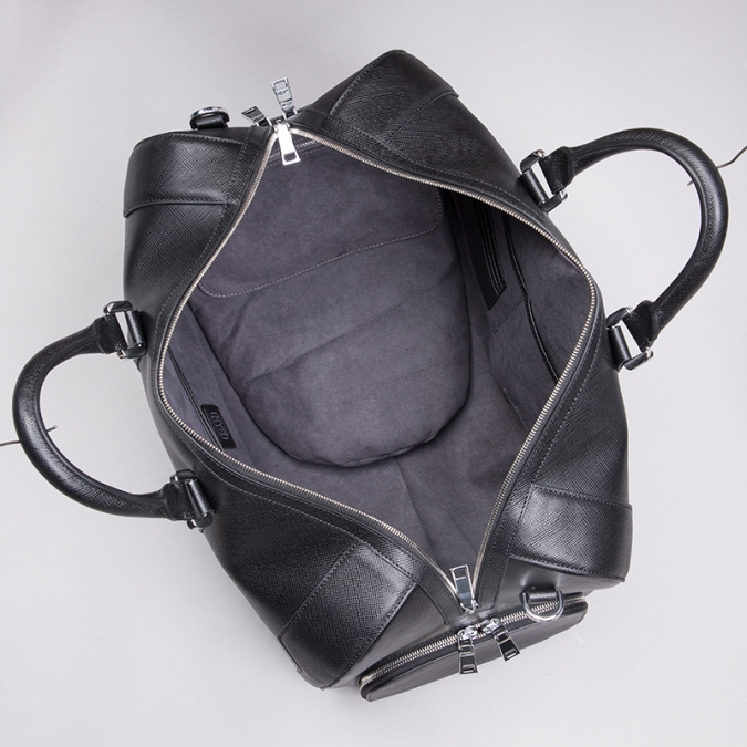 bolsas de viagem masculinas de couro saffiano luxuosas e personalizadas com bolso para sapatos 