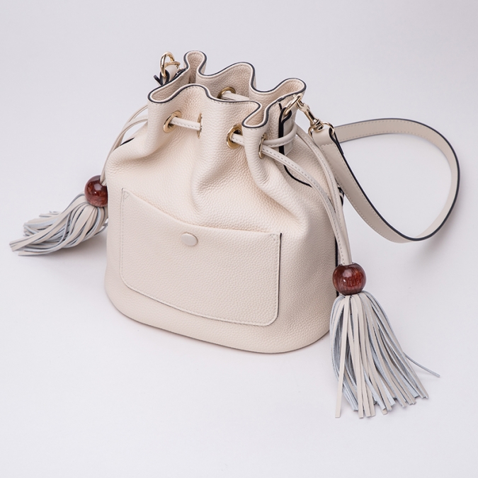 saco personalizado de fábrica do novo designer de moda saco de couro granulado com alça tecida 
