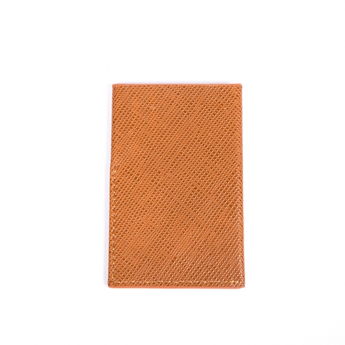 porta-cartões de couro saffiano simples personalizado 