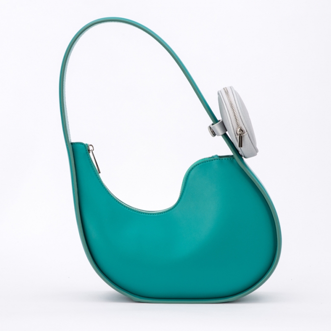 Bolsa de ombro feminina hobos verde claro bolsa de design exclusivo com bolsa pequena 
