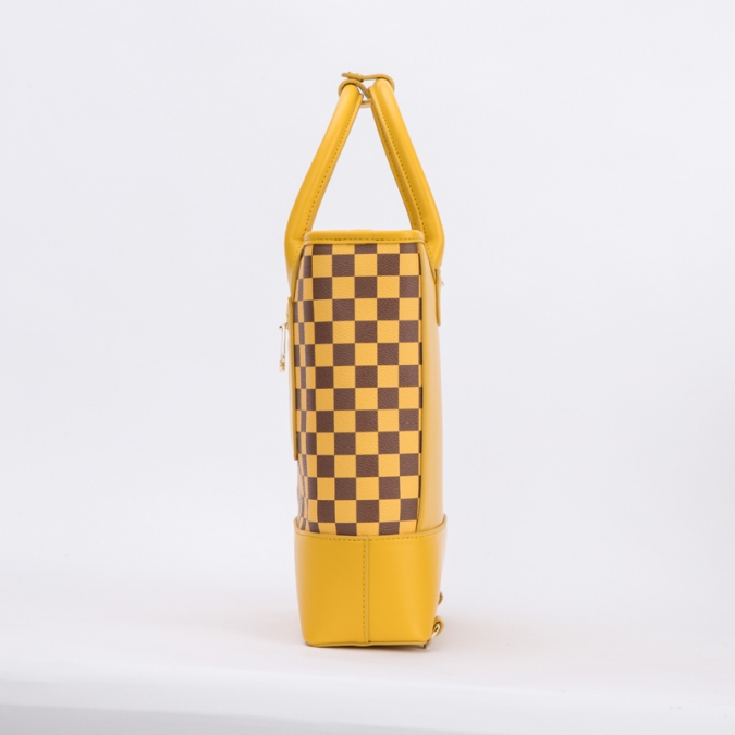 Mochila de couro xadrez de design exclusivo gionar para mulheres 